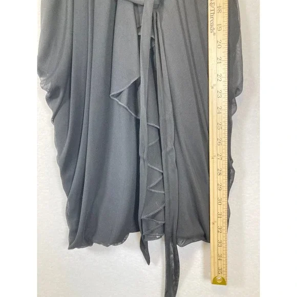 Cocktail Sweet Storm Women M Black Beaded Empire Waist Chiffon Dress 26579 - Picture 7 of 9